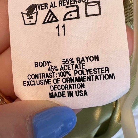 Vintage Studio Y Green V-Neck Sequin Cocktail Midi Dress Size 11 - Picture 5 of 8